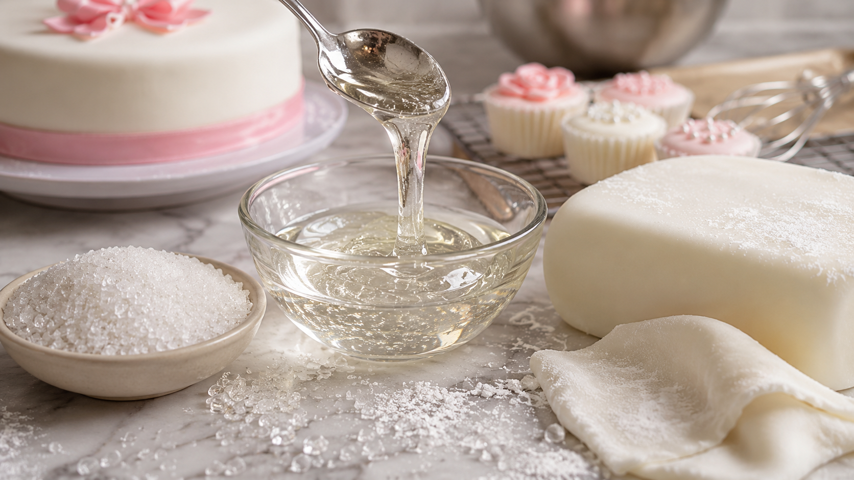 "Diagrama y proceso químico de prevención de cristalización de sacarosa con jarabe de glucosa en la elaboración de caramelos y fondant"